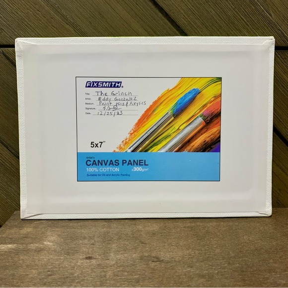 Grinch Canvas Painting 5x7 - Picture 4 of 7